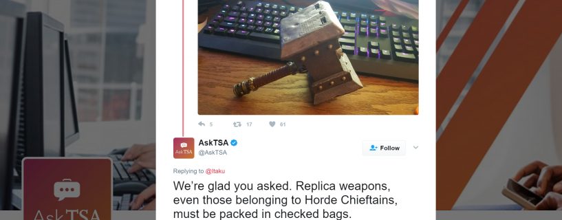 TSA Regulations Place World of Warcraft In Dire Peril